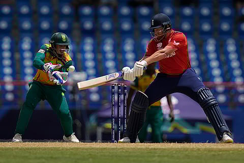 Jonny Bairstow plays a shot against South Africa